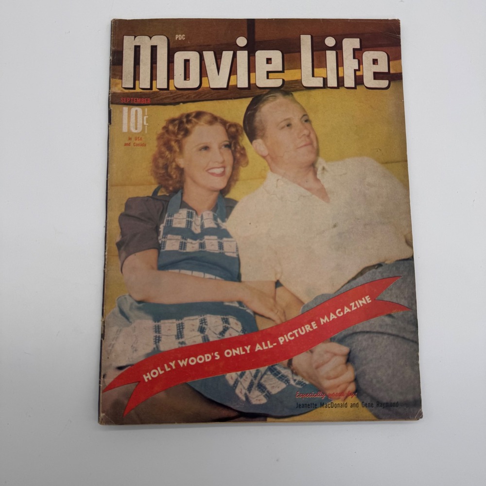 Vintage Movie Life Magazine September 1941 Jeanette MacDonald Gene Raymond Cover